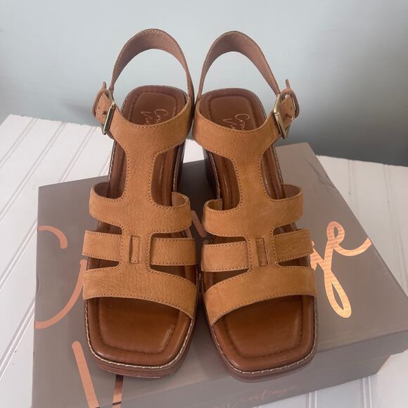 Crown Vintage Tanija Wedge Sandals Shoes Toasted Almond Size Womens 8.5 - Picture 2 of 9